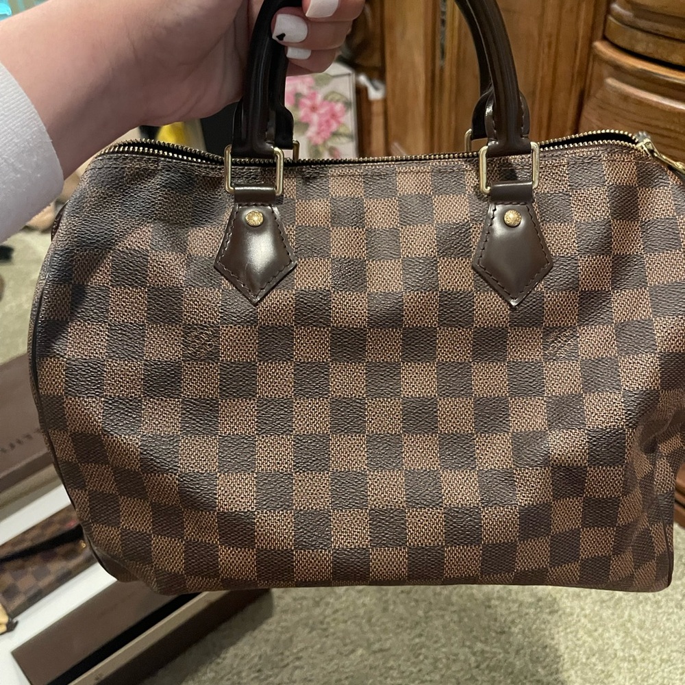 Checkered Brown Handbag